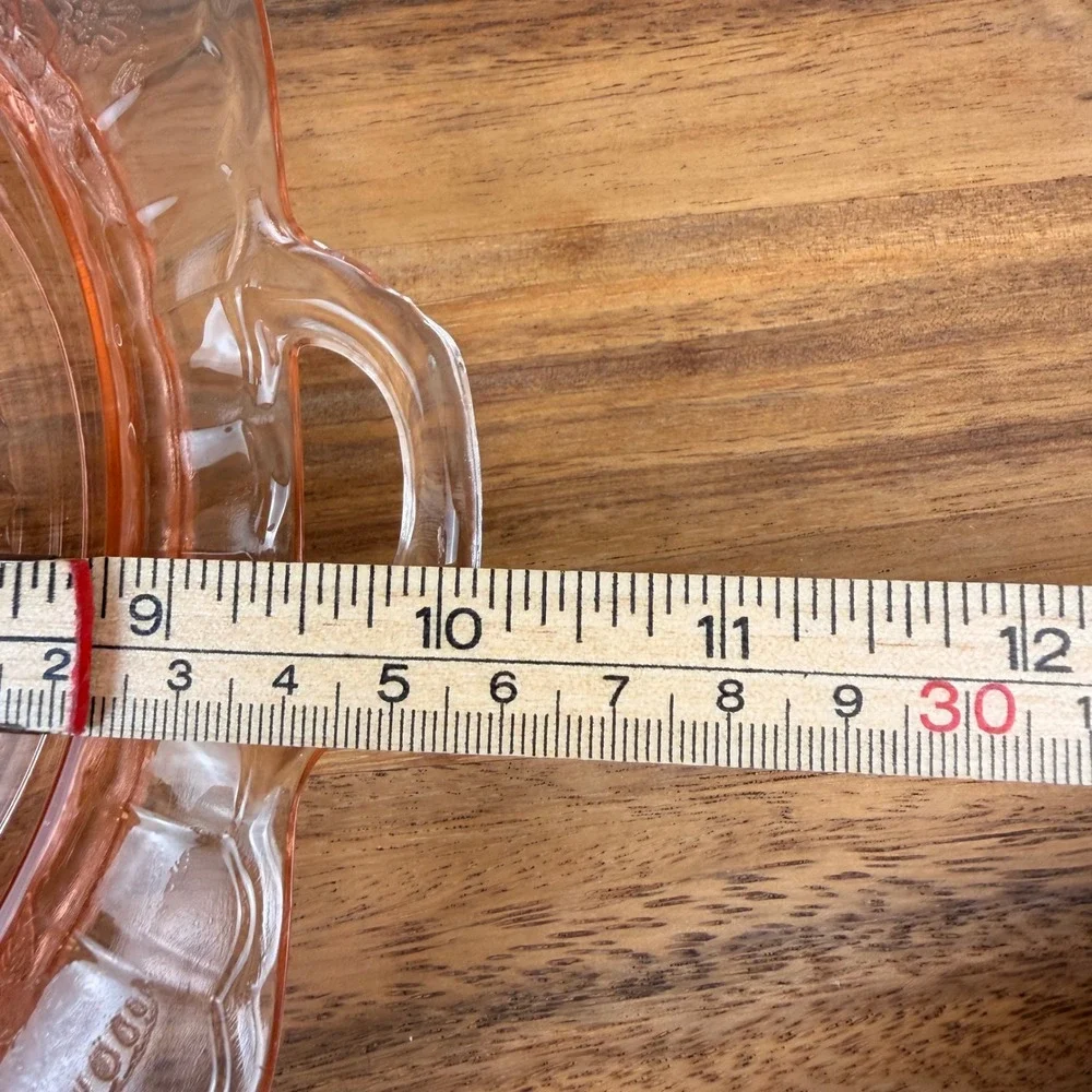 Anchor Hocking Mayfair Open Rose Pink Depression Glass Divided Grill Plate 10.5